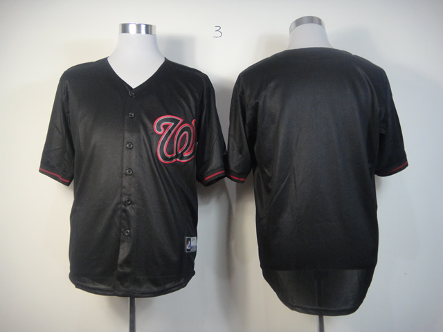 Men Washington Nationals Blank Black Fashion MLB Jerseys->washington nationals->MLB Jersey